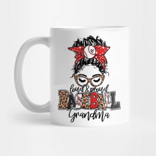 Baseball Grandma Messy Bun   Leopard Baseball Grandma Mug